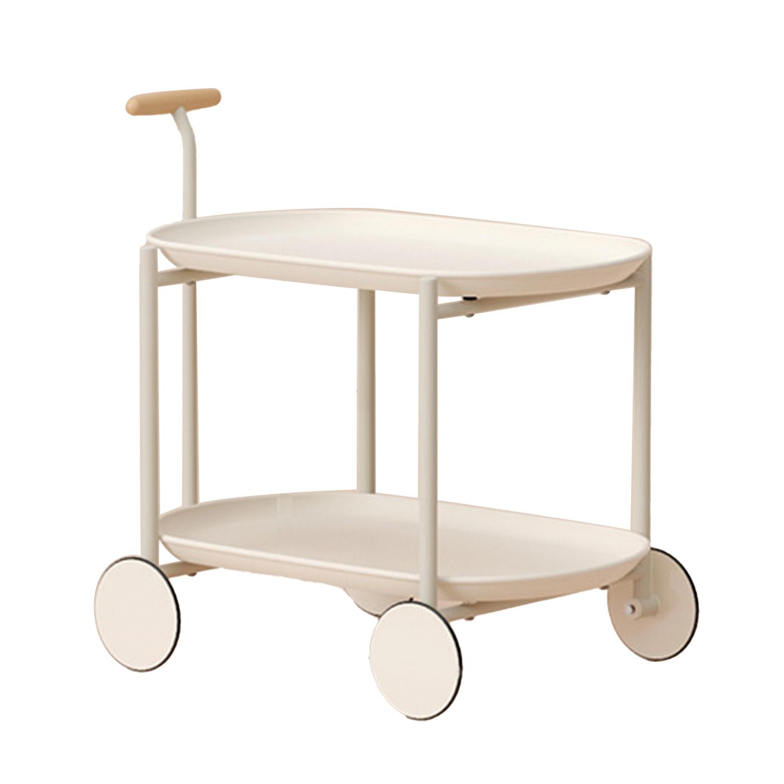 

Тележка для хранения с колесиками, ручкой, съемным приставным столиком для гостиной, спальни, цвет зеленый маття белый