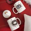 Mysterious Eyes Design Ceramic Mug  Tazas De Ceramica Creativas Milk Mug with Double-sided Pattern Design with Lid