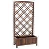 Wooden Lattice Trellis Planter For Climbing Plants Crops On Terrace Garden Balcony 60x30x122.5 Cm Brown