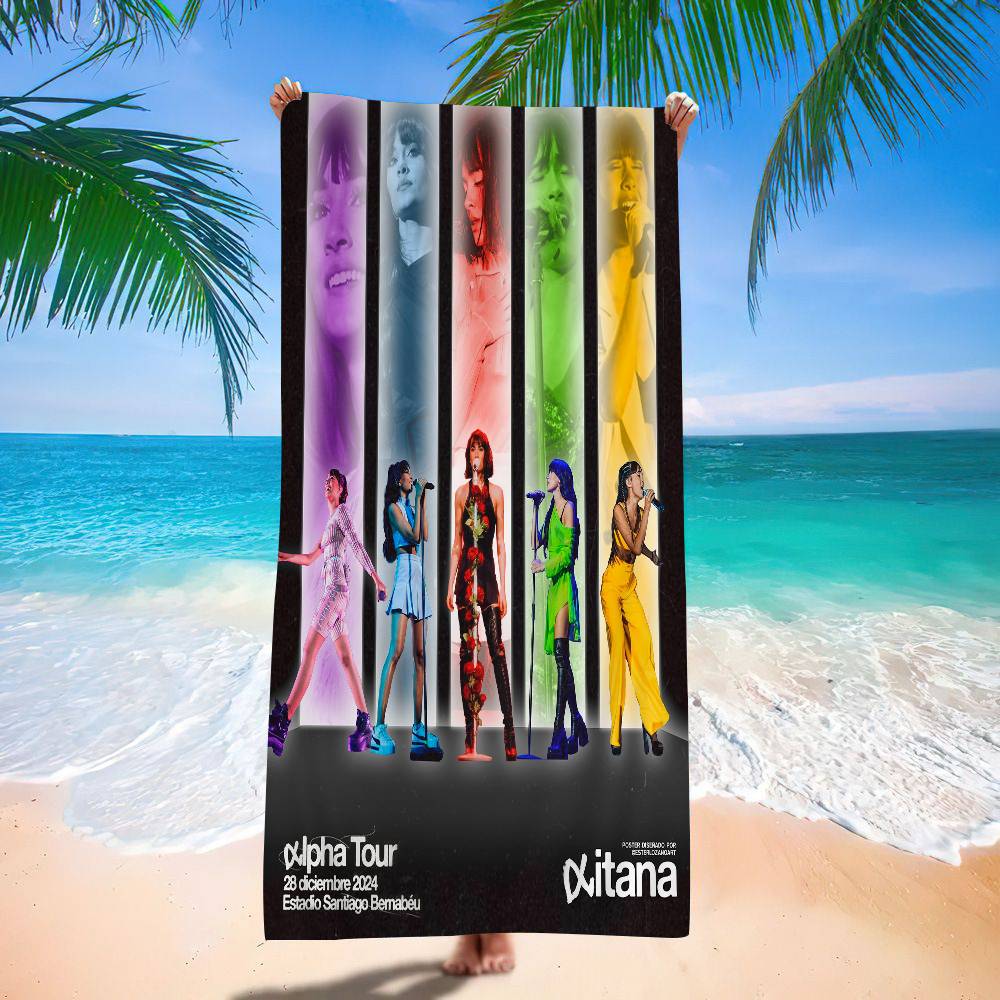 A-aitana O-ocana Singer Anmie Microfiber Printed Beach Towel Mountain Climbing Yoga Beach Swimming Running Absorbent Soft Towel