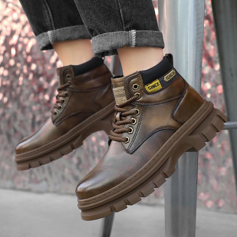 Popular Martin Boots Autumn and Winter New High-top Tooling Shoes Men's Versatile Waterproof and Wear-resistant Short Boots Casual Trendy Shoes