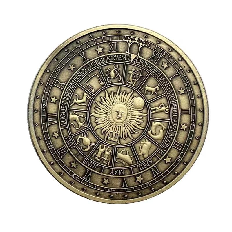 Twelve Tarot Constellation Luck Challenge Coin Flip Fidget Sensory Toys For Adults Kids Cool Stuff Commemorative Gifts