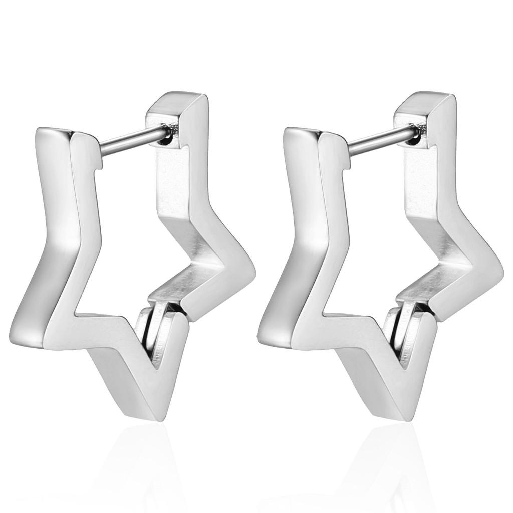 2 PZ Orecchini a Cerchio Quadrati Colore Oro Donna Uomo Acciaio Inossidabile Huggie Minimalista Punk Unisex Rock Orecchini Gioielli Piercing