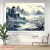 One 2D Chinese ink landscape photo background fabric, made of polyester fabric, suitable for use in homes, gardens or studios.