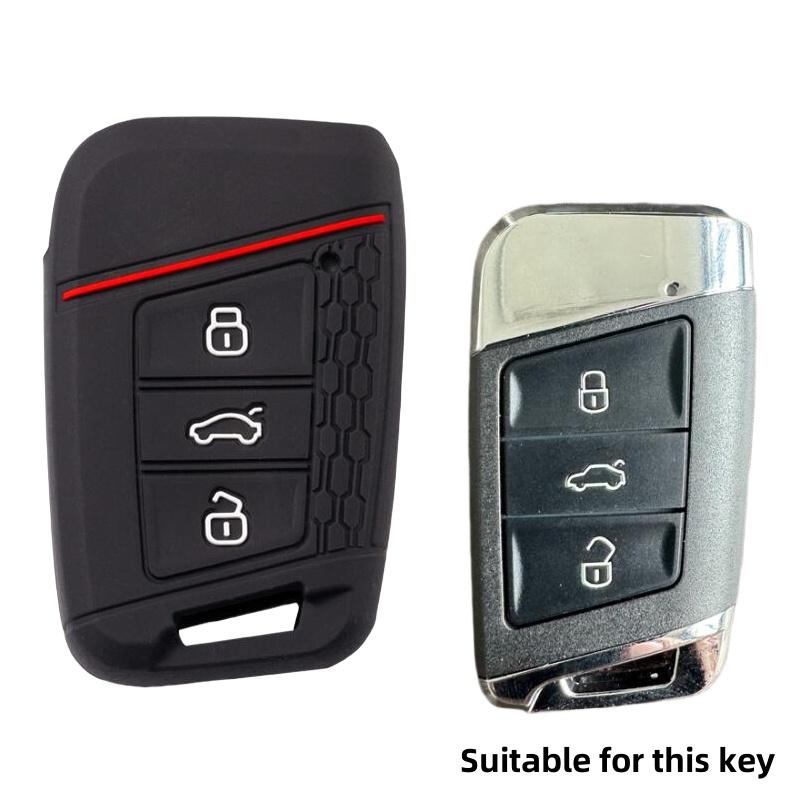Car Key Case Full Cover Shell For VW Volkseagen Golf 8 MK8 ID.3 ID.4 Cupra Skoda Octavia SEAT Leon MK4 2020-2024 AUTO Key Chain
