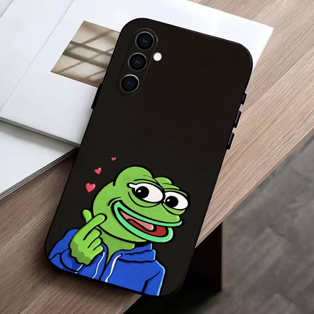 Funny Sad Frog pepe M-meme  Phone Case For Samsung Galaxy A73,A72,A71,A70,A53,A52,A51,Soft Silicone Black Cover