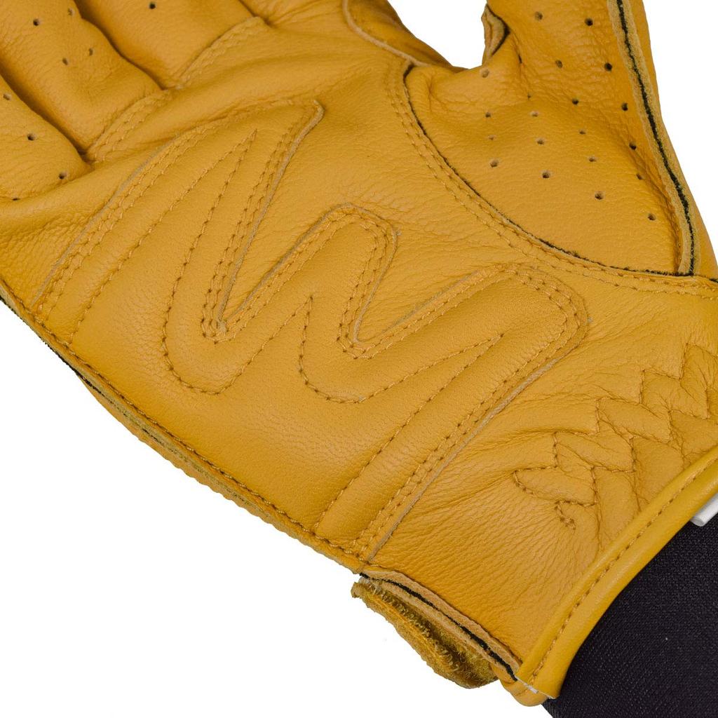 KOMINE Motorcycle Vintage Short Leather Size Genuine for and Autumn Gloves, Black, 2XL, GK-161 971, Leather, Spring, Summer,