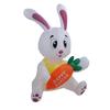 59.8in Inflatable Happy Easter Bunny Decoration Inflatable Rabbit Sitting Holding Carrot with LED Li