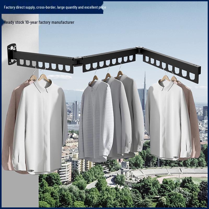 Invisible Folding Balcony Clothes Rack - No-Punch Telescopic Drying Rack