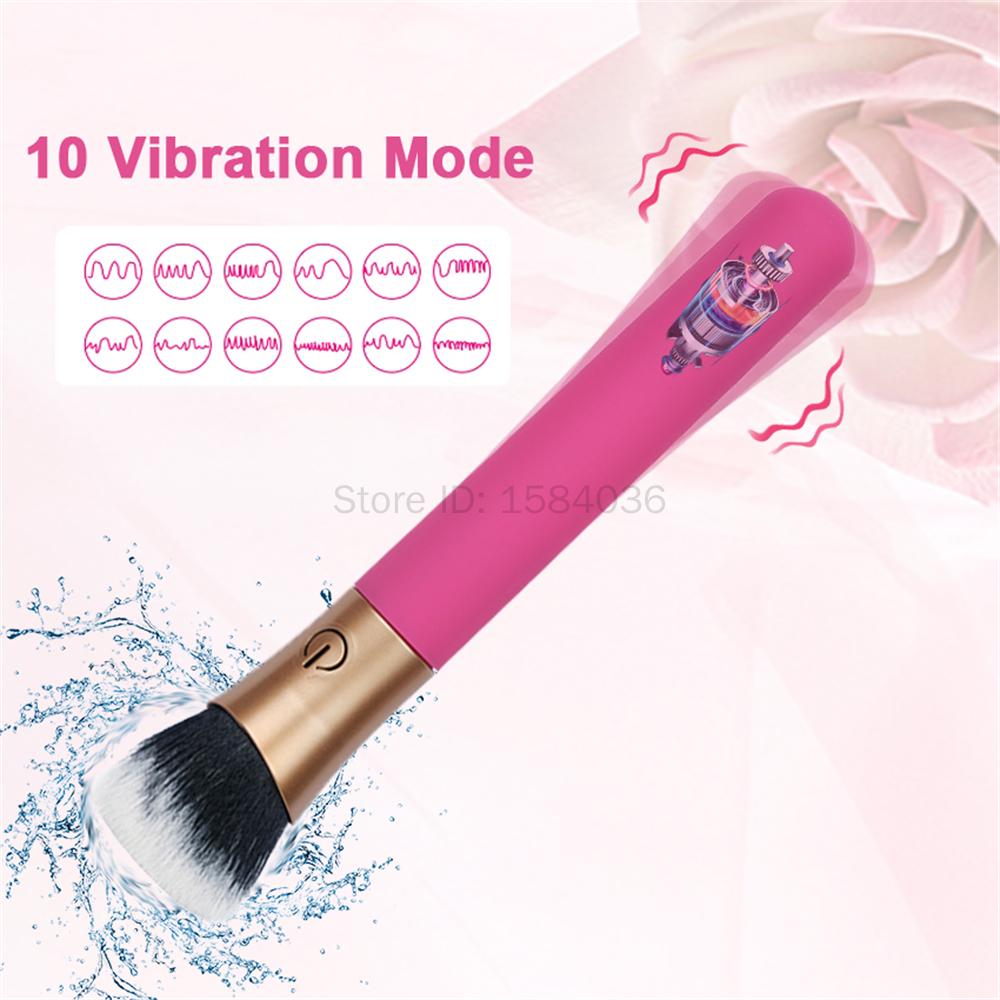 G Spot Dildo Bullet Vibrator Makeup Brush for Women Clit Stimulator AV Stick Love Egg Female Masturbation Massager Adult Sex Toy