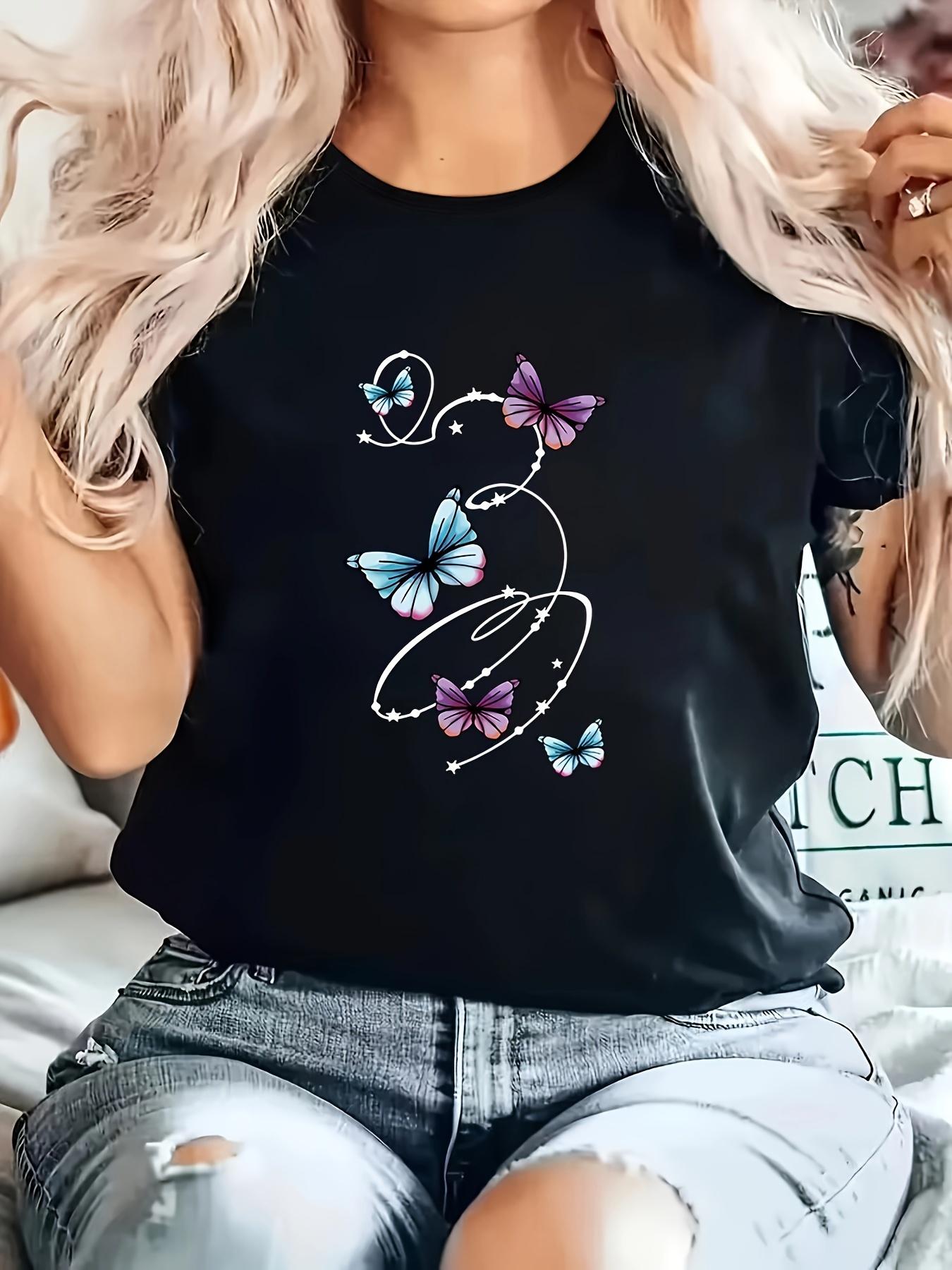 Trendy Fun Print - Comfortable Soft T-Shirt - Round Neck - Short Sleeve Loose Fit S