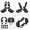 1.25" Motorcycle Angled Adjustable Highway Footpegs with 1 1/4" Highway Bar Black for Harley Honda Kawasaki Suzuki Yamaha