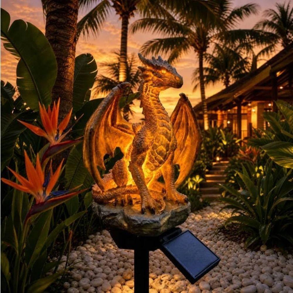 Warm Night Glow Solar Garden Light Solar Powered Solar Stake Light Dragon Garden Light Patio Decor
