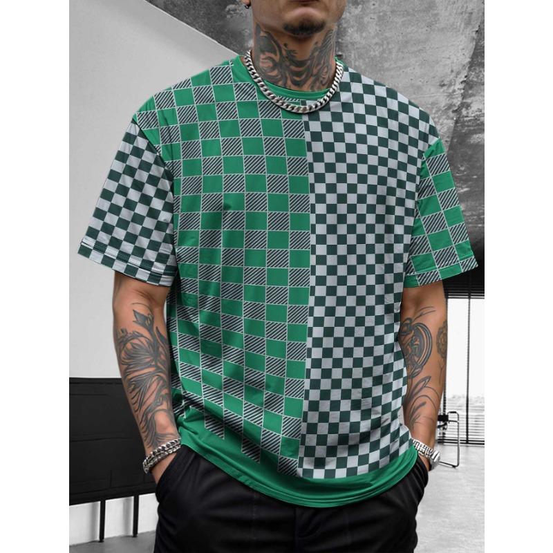 Bohemian Bandana Patterned Short - Sleeve Tops Summer Round Neck 3D Print Fashionable Casual Men's T-shirts