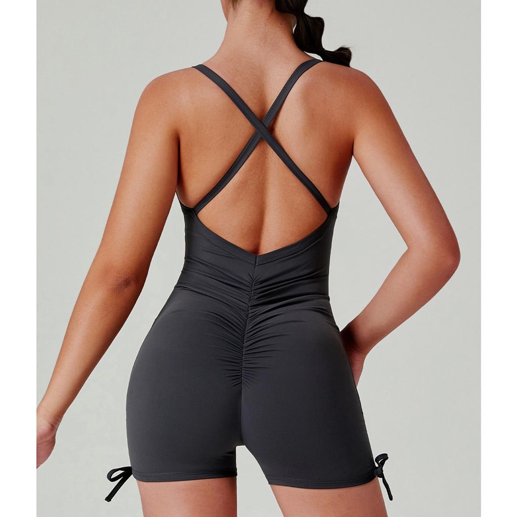 Women's Tight Fitting Peach Hip Lifting One-Piece Yoga Suit, Fitness Shaping One-Piece Suit