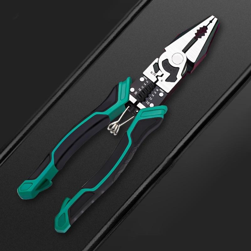 9Inch MultiFunctional Diagonal Pliers Ergonomic Needle Nose Plier for Wire Stripping Crimping Holding in Electrical Work