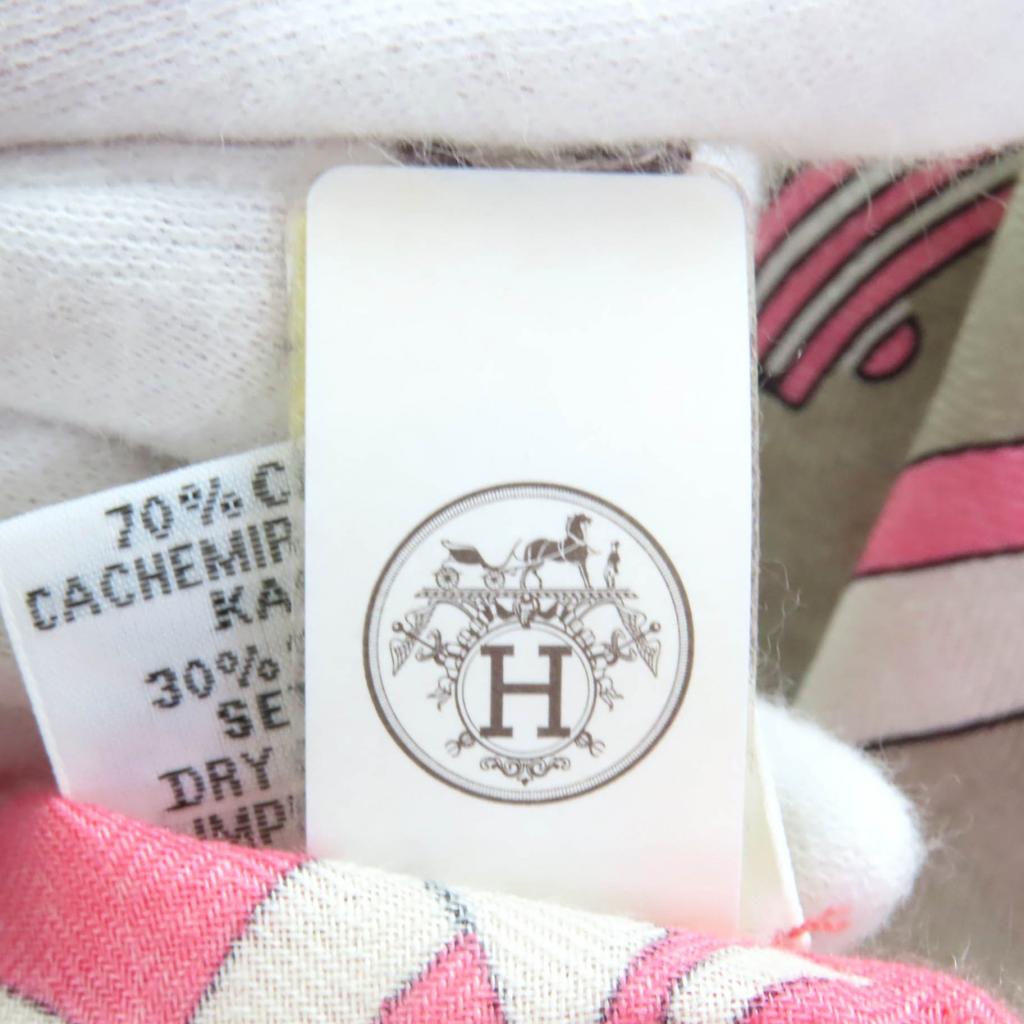Pristine HERMES Shawl Triangle Exlibris Cashmere Women Used