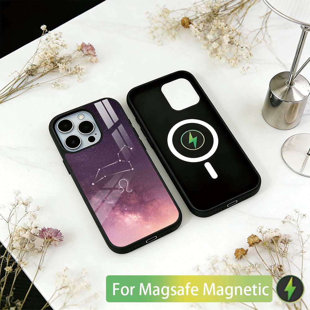 twelve Constellation Phone Case For iPhone17,16,15,14,13,12,11 Plus,Pro Magnetic For Magsafe Wireless Charging