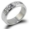 Korean Style BTS Engraved Stainless Steel Dual-Use Ring Necklace for Women