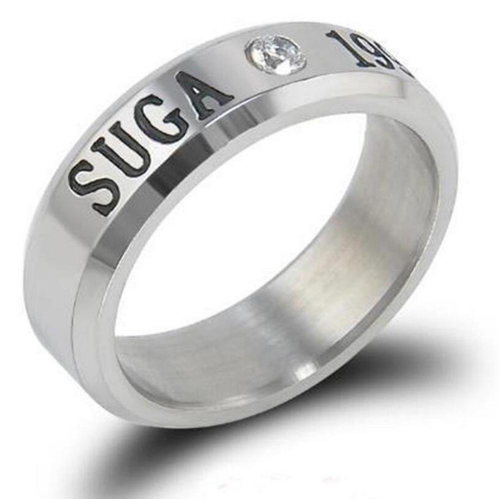 Korean Style BTS Engraved Stainless Steel Dual-Use Ring Necklace for Women