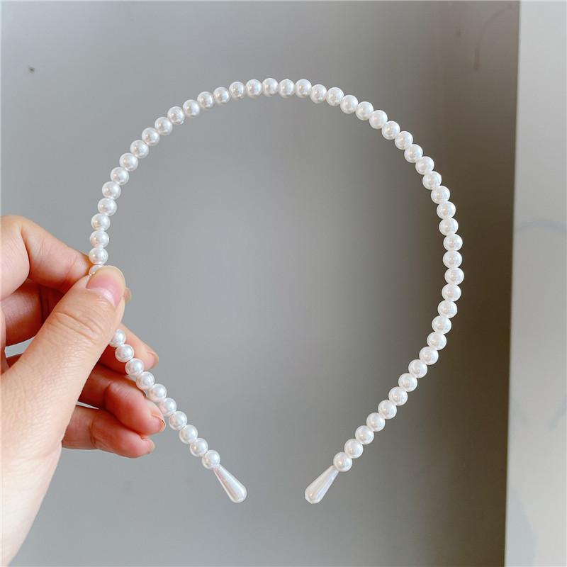 Modyle Fashion Full Pearl Hairbands Elastic Flower Women Hair Hoop Bands Headband Bezel Girls Hair Accessories Headdress