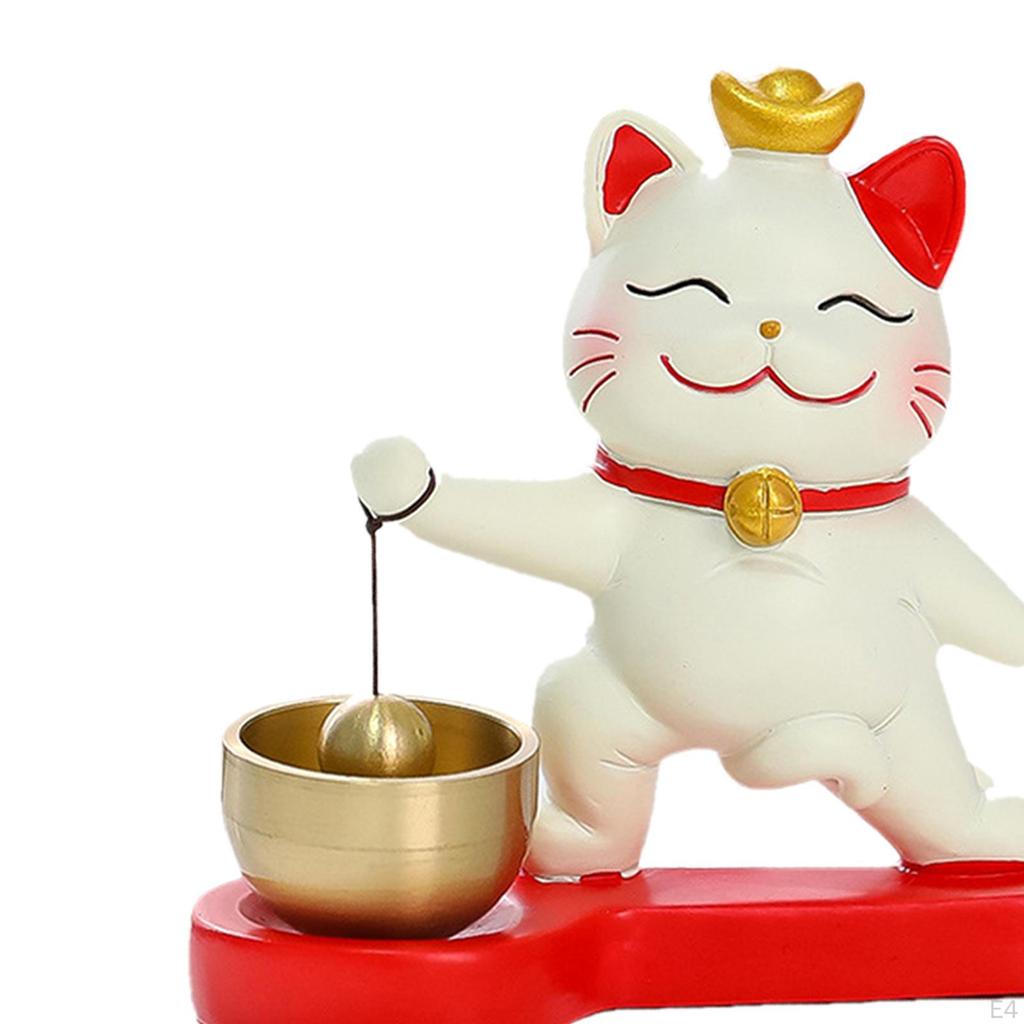 Lucky Cat Door Bell Chime Cute Doorbell Hanging Ornament for Business Entrance Coffee Shop Simple