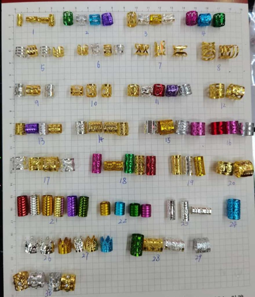 1000Pcs 10/12mm Hair Braid Dread Dreadlock Beads Adjustable Cuff Clip 10mm Hole Clip Hair Styling Diy