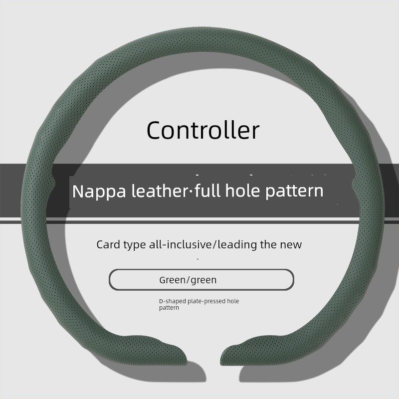 Car Steering Wheel Cover, High-End Nappa Leather, New Model, Anti-Slip, Breathable, Ultra-Thin, Universal for All Seasons