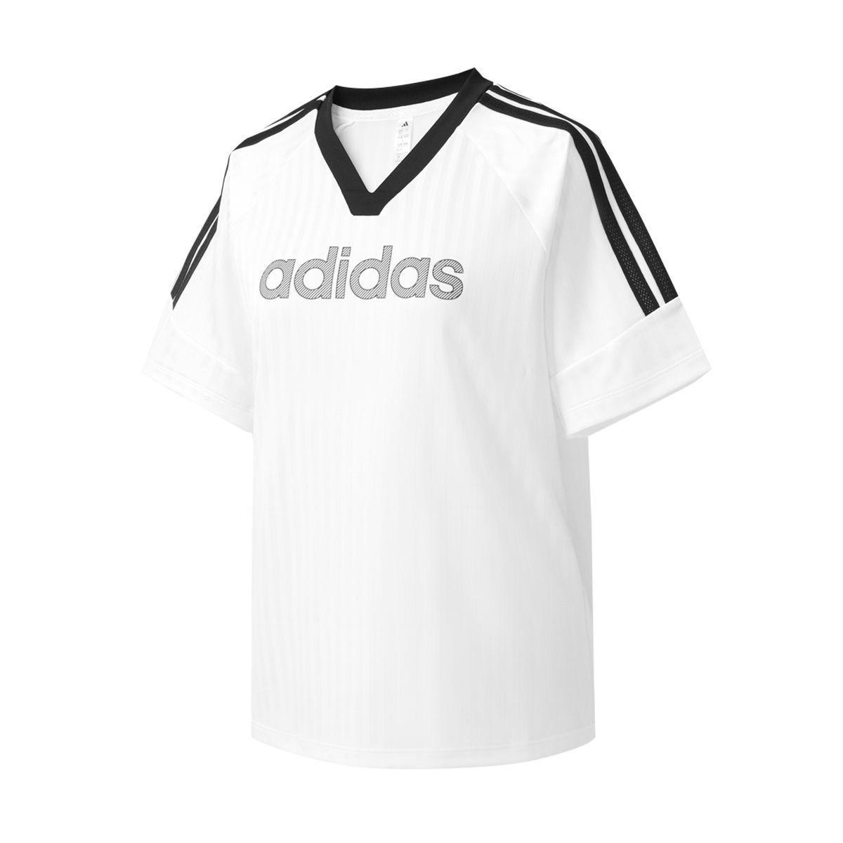 Adidas V-Neck Pullover Short Sleeve T-Shirt Women Tops KW8651 L