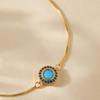 Gold Plated Evil Eye Pull-Tie Adjustable Box Chain Bracelet
