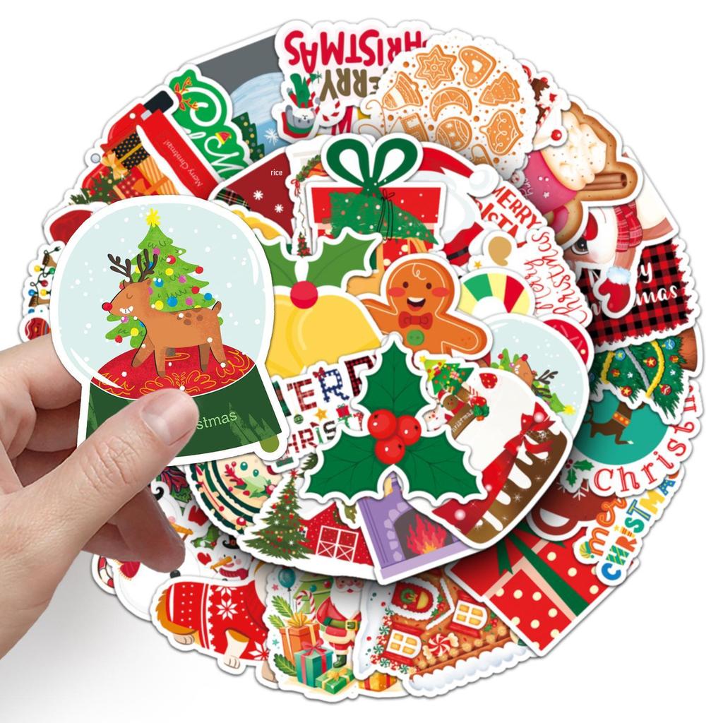 50 Christmas Cartoon Graffiti Stickers: Creative, Waterproof, Festive Greeting Card Decor and Stationery.