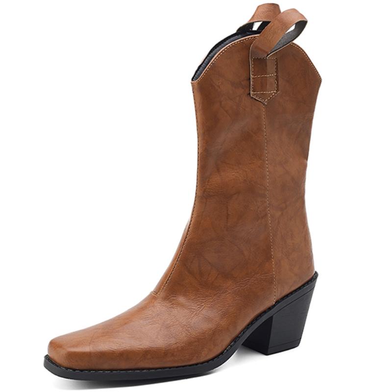 Vintage Ankle Boots for Women Autumn Winter Black Brown Short Boot Wedge Low Heels Footwear Riding Shoes Ladies Brand Large Size