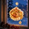 Battery Operated LED Light Christmas Suction Cup Window Light, 7.8-Inch Double-Layer Warm Tree Powered Hanging for Holiday Glass Windows, Doors