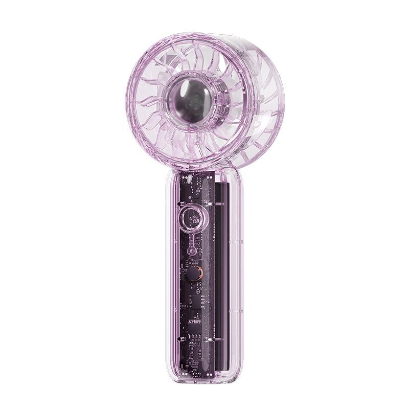 New Compact Mecha Style Transparent Handheld Fan - Portable Pocket Fan with High Wind Power for Commuting