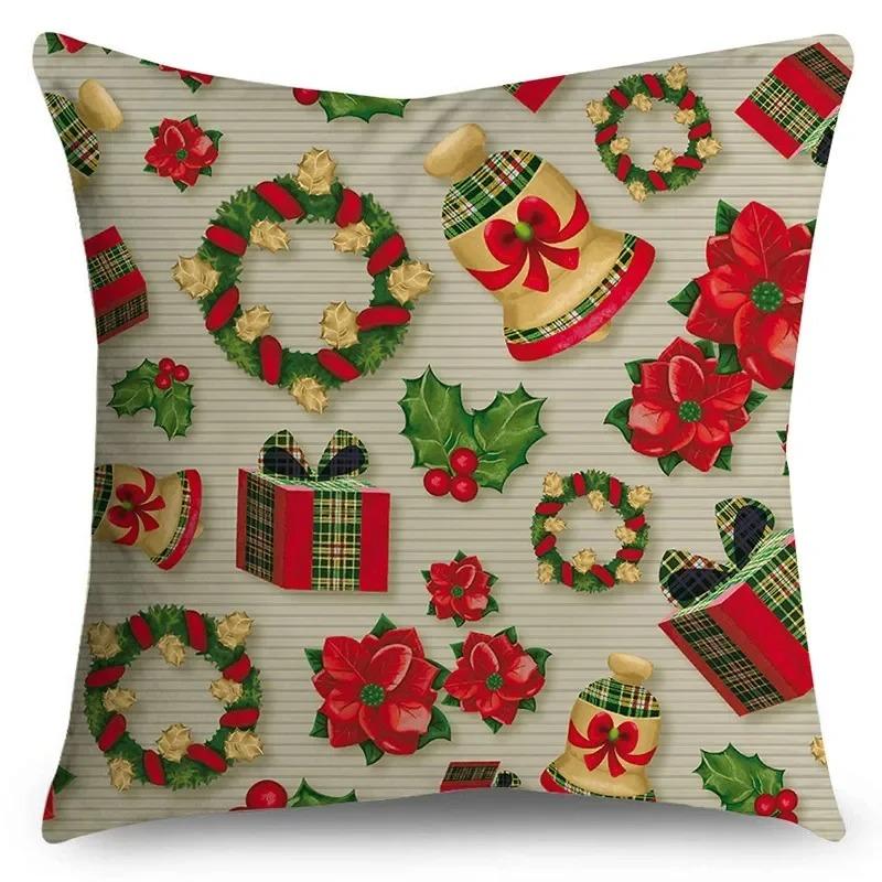 

Наволочки с рождественской тематикой Аксессуары для автомобиля Офис Санта-Клаус Гостиная Диван Домашние наволочки 50x50cm