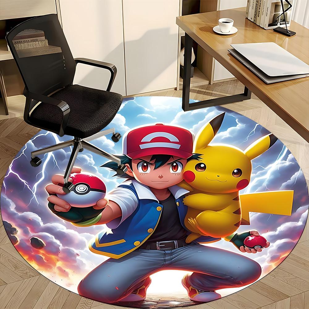 1pc Pokémon, Pikachu Chair Carpet for Office, Non slip, Soft and Durable Office Rug
