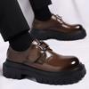 Frühling Koreanische Version von formellen lässigen Derby-Schuhen Herrenlederschuhe Britischer Stil vielseitige Plateau trendige Herrenschuhe