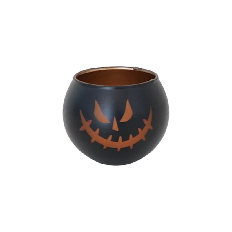 Halloween Candle Holders Tealight Votive Candle Holders with Grimaces,Pumpkin Lanterns Decorative Halloween Centerpieces