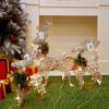 Christmas Iron Deer Ornaments Golden Reindeer Cart Elk Garden Decorations Christmas Tree Matching Scene Deer Light New Year Decoration