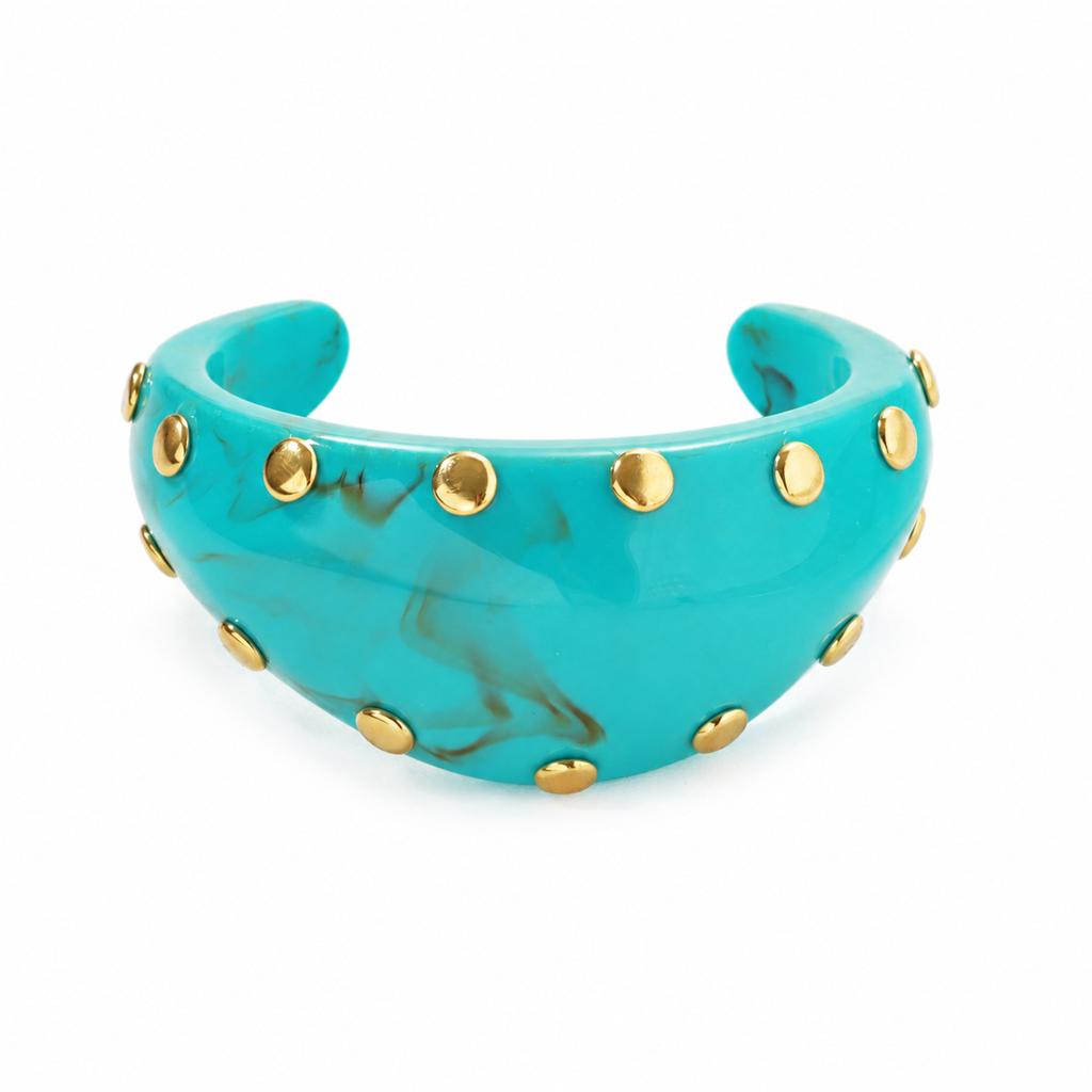 Hot-selling Retro Smudged Resin Willow Nail Wide Bracelet Irregular Opening Simple Light Luxury Temperament Jewelry