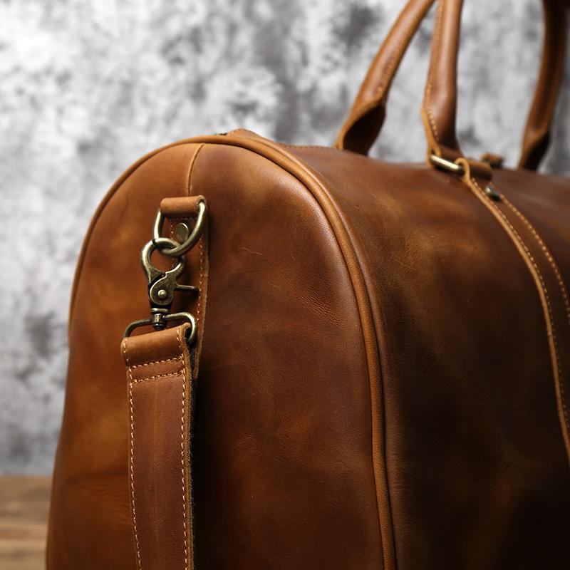 Leather Travel Bag Horse Leather Handbag Top Layer Cowhide Business Trip Shoulder Bag