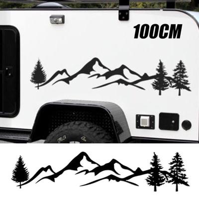 6XDB Auto-reflektierender Berg-Aufkleber, Baum, Wald, Vinyl-Grafik-Set für Wohnmobil, Wohnmobil, Anhänger, LKW, Türverkleidung, Aufkleber, Stoßstange