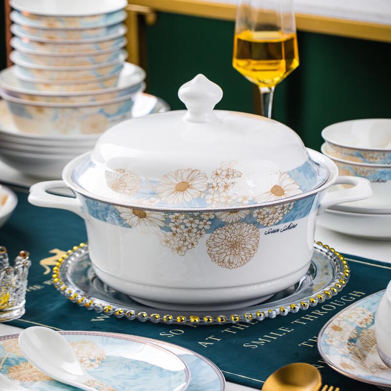 Ru Han European Style 28-Piece Bone China Dinnerware Set