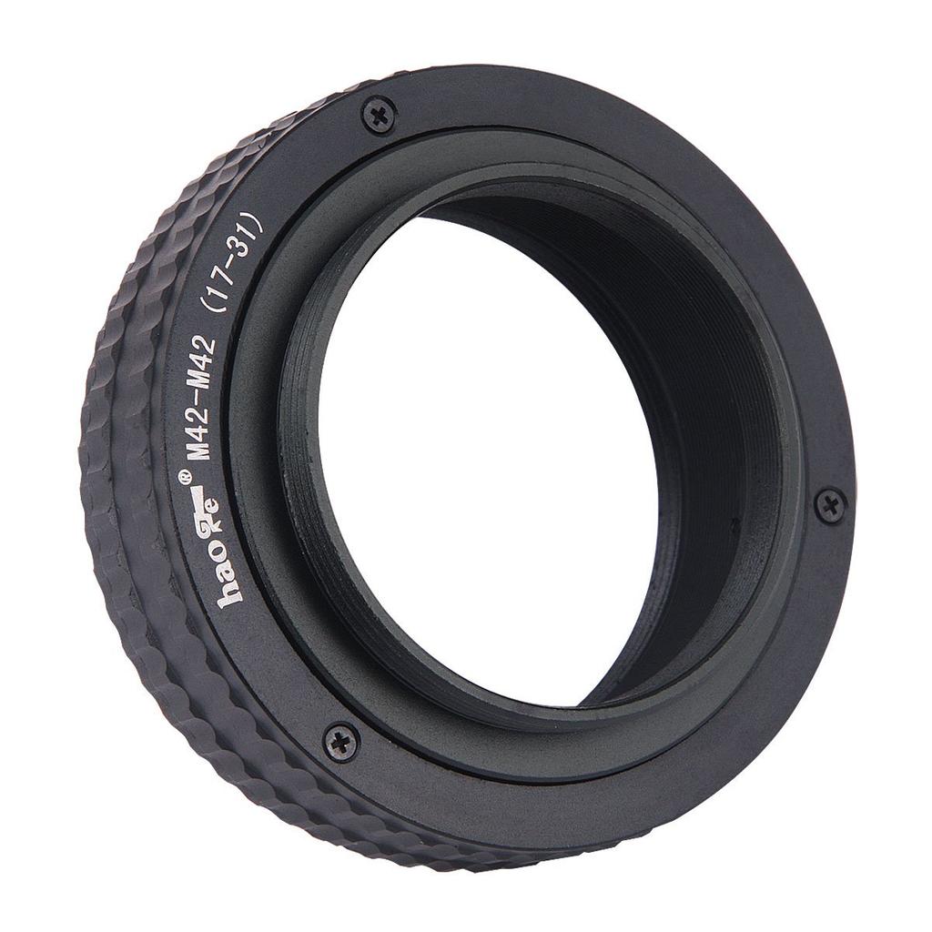 Haoge Macro Focus Lens Mount Adapter with Focus Helicoid for M42 42mm Screw Mount Lens To M42 42mm Screw Mount Built-in Camera, 17mm-31mm