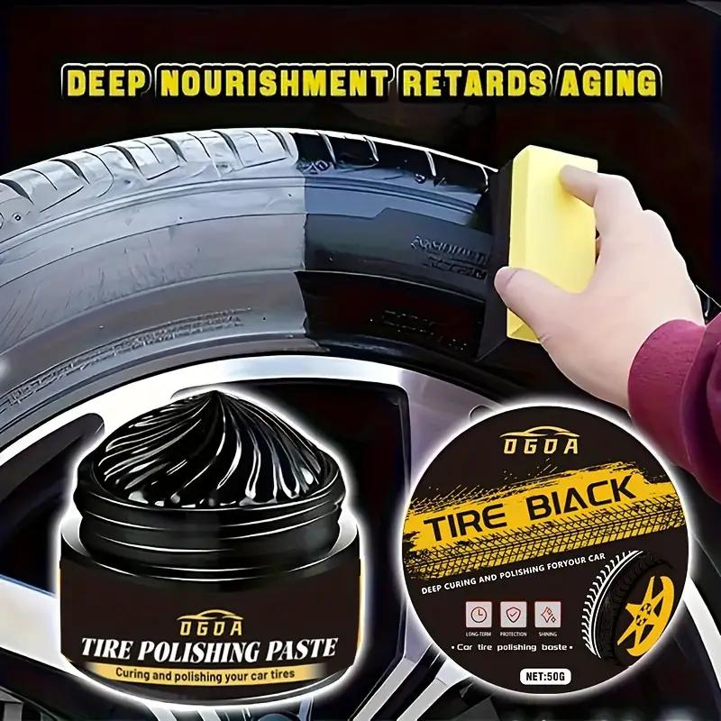 

Tire Renewal Wax - Shiny Black Long-lasting Tire Gloss, protects and enhances the tire appearance, preventing cracking and aging 50 ML