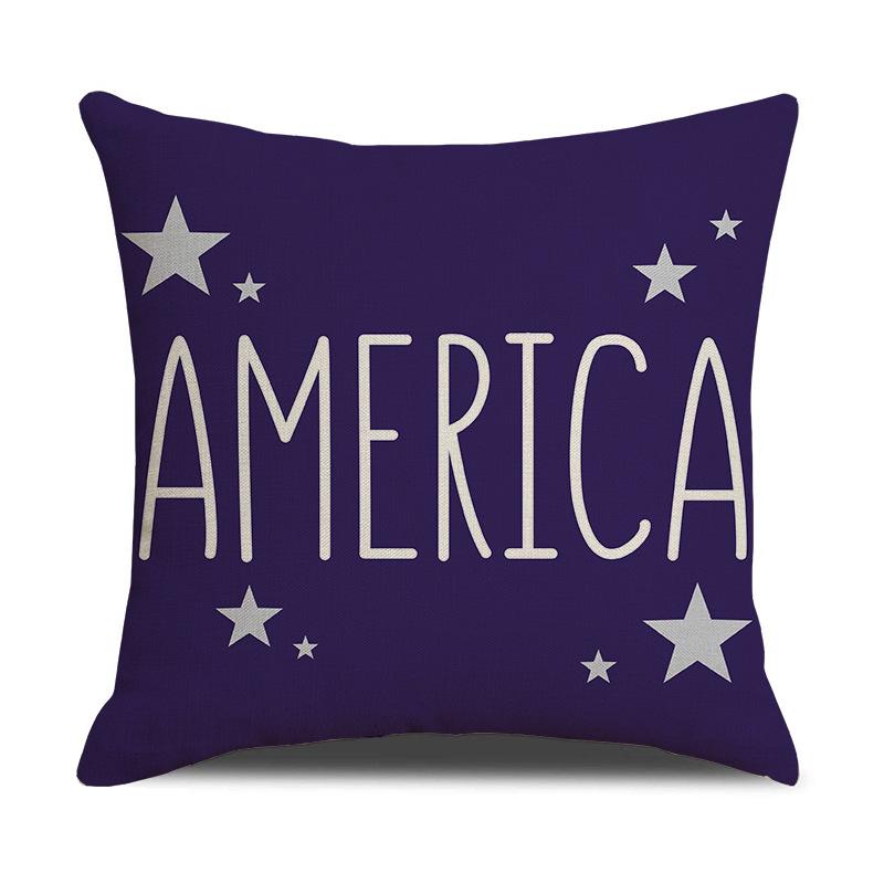 4pcs/Set Independence Day Letter Cover American Printed Sofa Cushion Cover Home Decoration New Linen Pillow Without Pillow Core