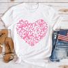 New  Awareness Heart Print Tshirt  Unisex Fashion  Sleeve Casual Summer Tops Tees