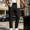 Autumn New Arrivals: Relaxed-Fit Linen Casual Trousers with Trendy Pleats Minimalist Homewear for Men Breathable Straight-Leg Trousers