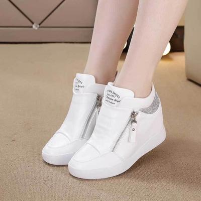 Mode Herbst Neu Dicke Sohle Einzelner Schuh mit Erhöhter Höhe Innen Lässige Weiße Schuhe für Damen Plateau-Sneaker Zapatillas De Muje