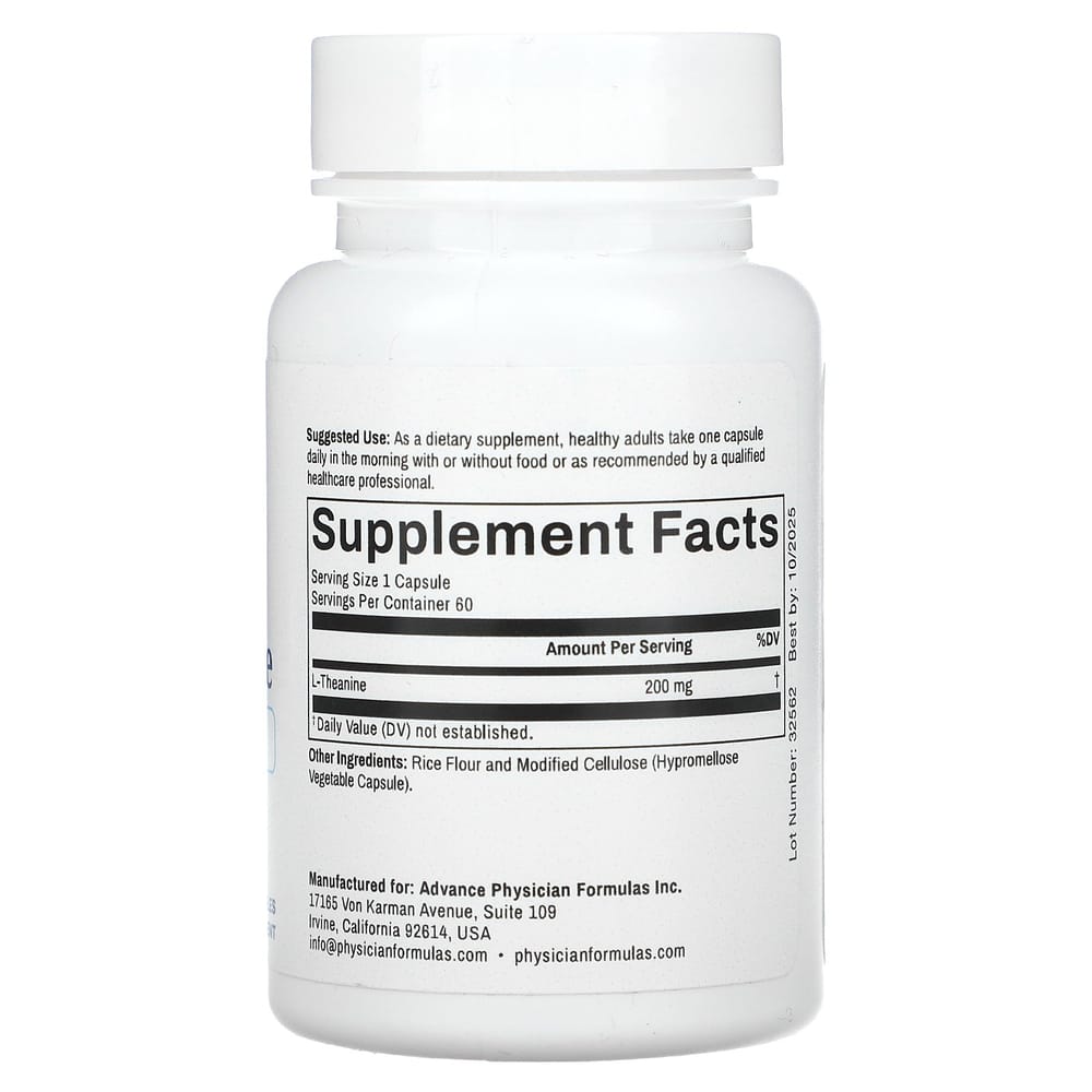 Advanced Physician Formulas L-Theanine 200mg Capsules